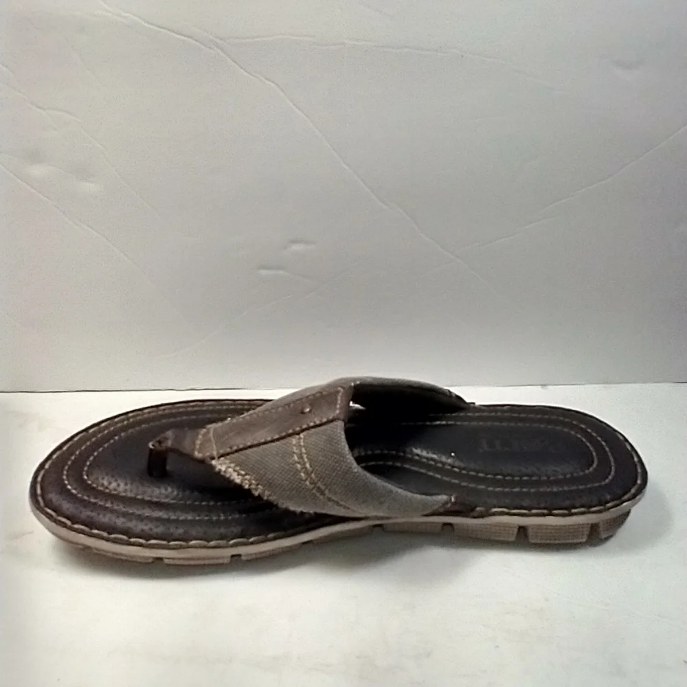 Born Cavill Leather Canvas Thong Flip Flop Sandals Men's sz 9.